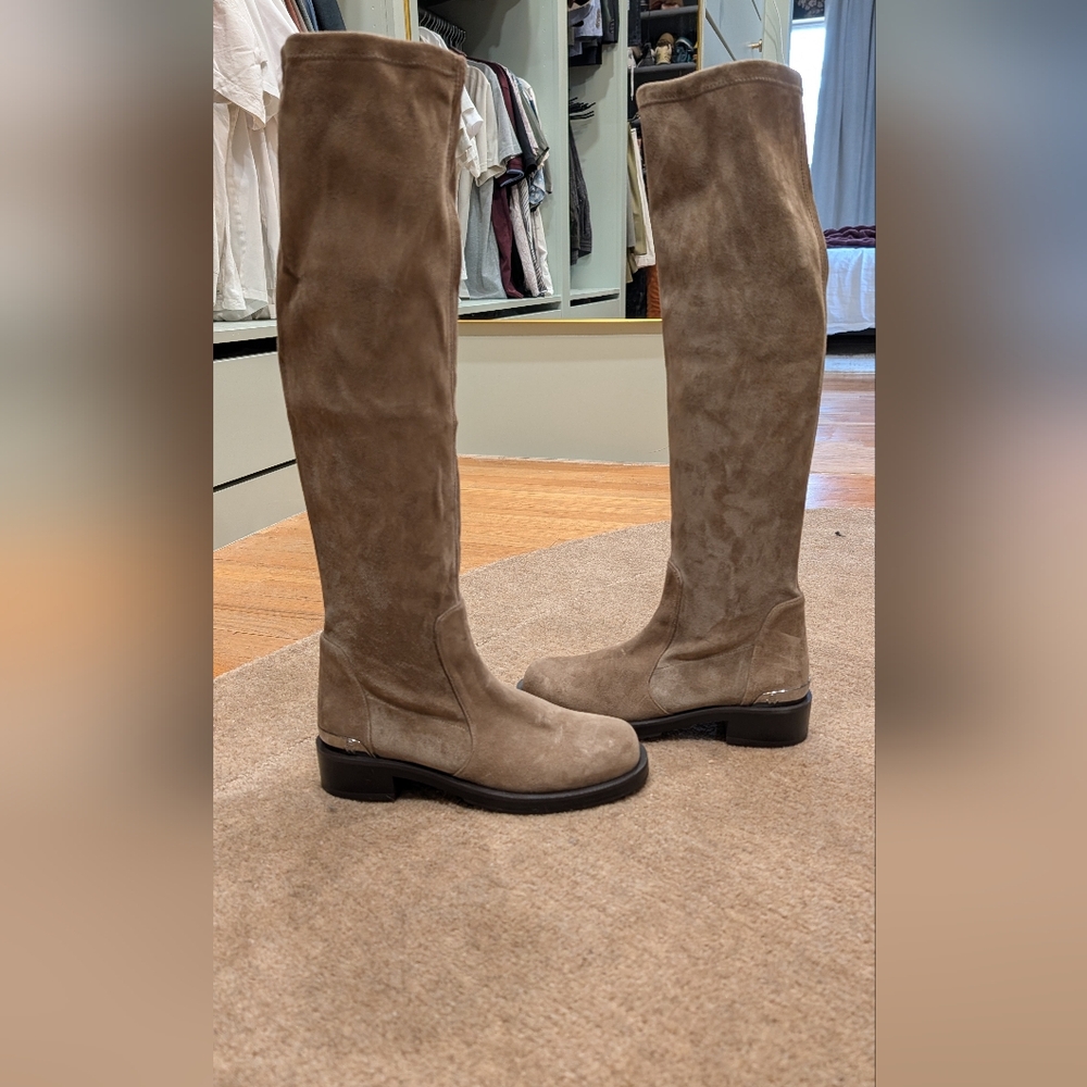 Elegant Tan Suede Knee-High Boots